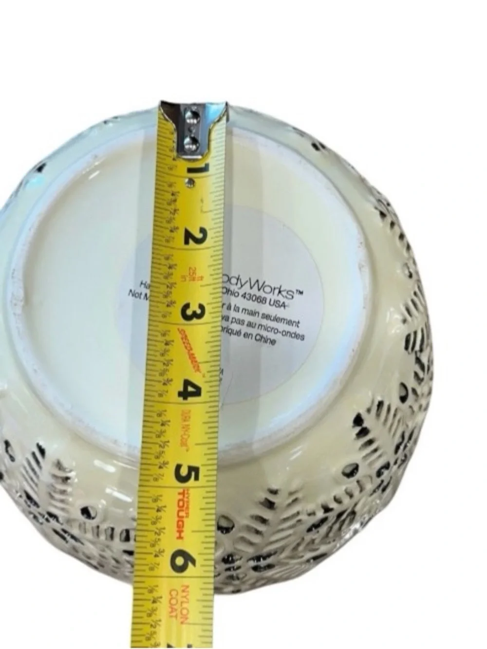 Bath & Body Works Candle Holder White Ceramic Snowflake Bowl 7.5” Christmas